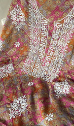 Load image into Gallery viewer, Alveena Women's Lakhnavi Handcrafted Cotton Unstitched Chikankari Kurta And Dupatta Set - HONC0251552
