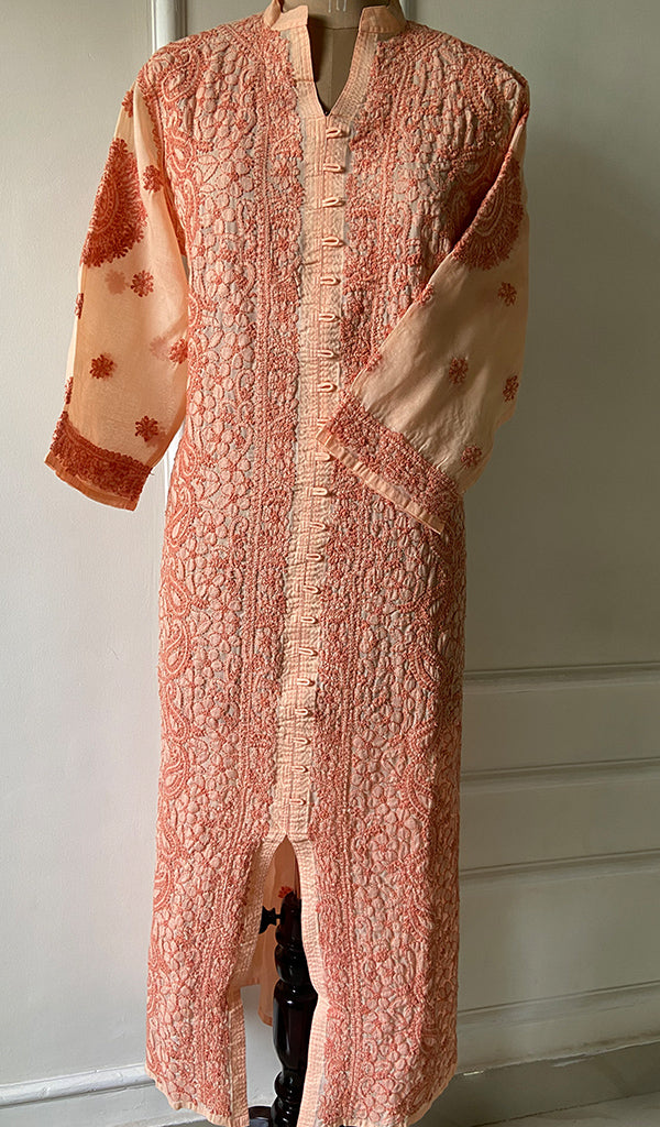 Women's Lakhnavi Handcrafted Cotton Chikankari Kurti - HONC058524