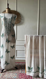 将图像加载到图库查看器中, Titlee Women's Lakhnavi Handcrafted Mul Chanderi Kurta And Dupatta Set .