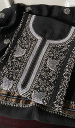 Load image into Gallery viewer, Women's Lakhnavi Handcrafted Mul Chanderi Semi - Stitched Kurta And Dupatta Set - HONC0261772