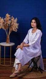 Load image into Gallery viewer, Nargish Women's Lucknowi Handcrafted Cotton Chikankari Kurti - HONC0171354