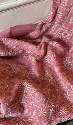 将图像加载到图库查看器中, Women's Lakhnavi Handcrafted Tissue Chanderi Semi - Stitched Kurta And Dupatta Set - HONC0267045