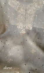 Load image into Gallery viewer, Marifa Women's Lakhnavi Handcrafted Pure Organza Chikankari Unstitched Kurta And Dupatta Set- HONC0300635