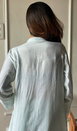 将图像加载到图库查看器中, Women's Lakhnavi Handcrafted Cotton Chikankari Kurta And Palazzo Set - HONC0289252