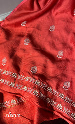 Load image into Gallery viewer, Women's Lakhnavi Handcrafted Munga Silk Chikankari Kurta And Dupatta Set- HONC0278881