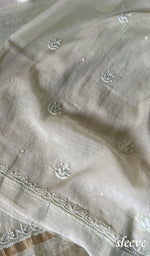 Load image into Gallery viewer, Women's Lakhnavi Handcrafted Mul Chanderi Chikankari Full Suit Material - HONC0279290