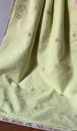 Load image into Gallery viewer, Falisha Women's Lakhnavi Handcrafted Cotton Chikankari Saree - HONC0255943