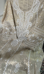 将图像加载到图库查看器中, Women's Lakhnavi Handcrafted Tissue Chanderi Semi-Stitched Anarkali And Dupatta Set - HONC0331743