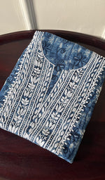 将图像加载到图库查看器中, Women's Lakhnavi Handcrafted Cotton Chikankari Unstitched Kurti Fabric - HONC0268842