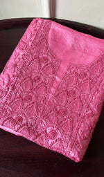 将图像加载到图库查看器中, Women's Lakhnavi Handcrafted Tussar Silk Chikankari Unstitched Kurti Fabric - HONC0255933