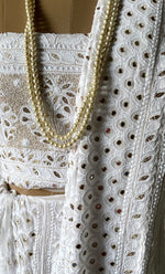 Load image into Gallery viewer, Women's Lakhnavi Handcrafted Bridal Viscose Georgette Chikankari Lehenga Set - HONC0265092