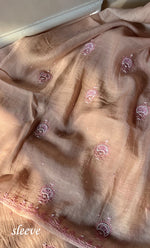 Load image into Gallery viewer, Women's Lakhnavi Handcrafted Mul Chanderi UnStitched Kurta And Dupatta Set - HONC0302252