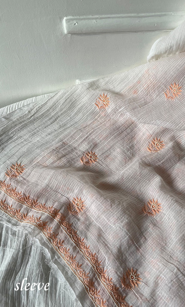 Women's Lakhnavi Handcrafted Maheshwari Mul Chanderi Kurta And Dupatta Set - HONC0312964