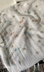 将图像加载到图库查看器中, Women's Lakhnavi Handcrafted Mul Chanderi Unstitched Kurta And Dupatta Set- HONC0313655