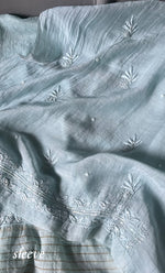 Load image into Gallery viewer, Women's Lakhnavi Handcrafted Mul Chanderi Unstitched Kurta And Dupatta Set- HONC0278916