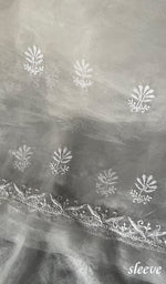 将图像加载到图库查看器中, Women's Lakhnavi Handcrafted Organza Chikankari Unstitched Kurta And Dupatta Set- HONC0249868