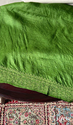 Load image into Gallery viewer, Women's Lakhnavi Handcrafted Tussar Silk Chikankari Unstitched Kurti Fabric - HONC0371822