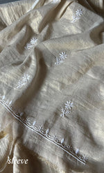 将图像加载到图库查看器中, Women's Lakhnavi Handcrafted Tissue Chanderi Unstitched Kurta And Dupatta Set - HONC0284695