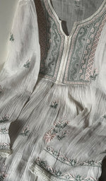 将图像加载到图库查看器中, Women's Lakhnavi Handcrafted Mul Chanderi Semi - Stitched Kurta And Dupatta Set - HONC0186713