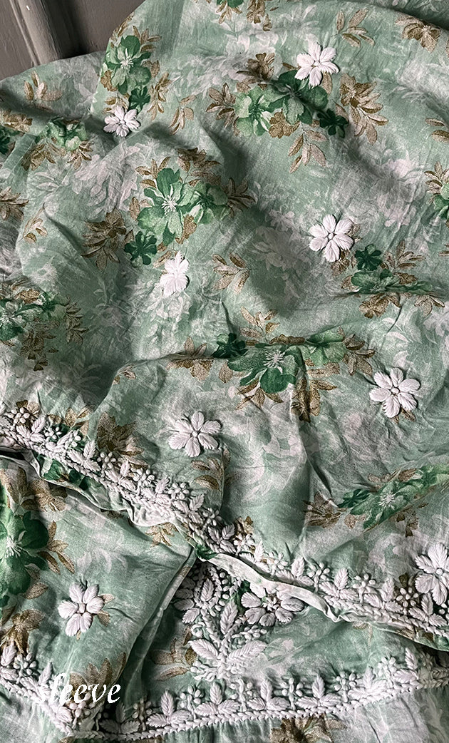 Women's Lakhnavi Handcrafted Cotton Chikankari Kurta And Kurta Dupatta Set - HONC0312686