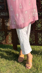 Load image into Gallery viewer, Nafasat Women's Lucknowi Handcrafted Mul Chanderi Chikankari Kurti - HONC0252676