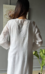 Load image into Gallery viewer, Women's Lakhnavi Handcrafted Kota Cotton Chikankari Kurti - HONC0305763