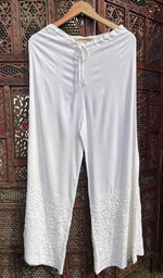 Load image into Gallery viewer, Women's Lucknowi Handcrafted Rayon Chikankari Palazzo - HONC0254899