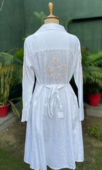 将图像加载到图库查看器中, Niyat Women's Lucknowi Handcrafted Cotton Chikankari Long Dress - HONC0303761