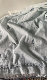 Load image into Gallery viewer, Women's Lakhnavi Handcrafted Mul Chanderi Unstitched Chikankari Full Suit Material - HONC0295747