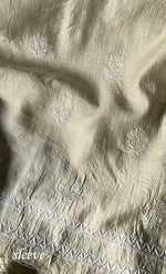 Load image into Gallery viewer, Women's Lakhnavi Handcrafted Munga Silk Chikankari Kurta And Dupatta Set- HONC0278876