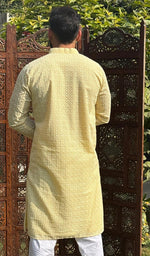 Load image into Gallery viewer, Men's Faux-Georgette Hakoba Kurta - HONC0261808
