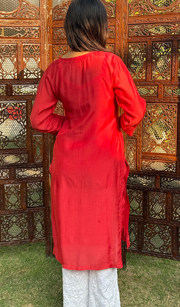 Women's Lucknowi Handcrafted Muslin Chikankari Kurti - HONC0153469