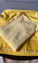 将图像加载到图库查看器中, Women's Lakhnavi Handcrafted Mul Chanderi Semi - Stitched Kurta And Dupatta Set - HONC0308714