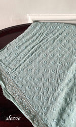 将图像加载到图库查看器中, Lucknowi Handcrafted Viscose Georgette Chikankari Unstitched Men's Kurta Fabric - HONC0264753