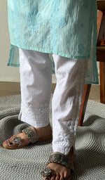 Load image into Gallery viewer, Arezo Women's Lucknowi Handcrafted Mul Chanderi Chikankari Kurti - HONC0345736