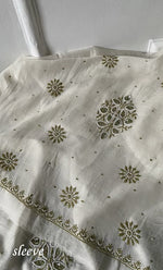 Load image into Gallery viewer, Women's Lakhnavi Handcrafted Mul Chanderi Unstitched Kurta And Dupatta Set- HONC0317816