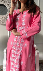 Load image into Gallery viewer, Women's Lucknowi Handcrafted Cotton Chikankari Kurti - HONC0330739
