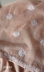 Load image into Gallery viewer, Women's Lakhnavi Handcrafted Kota Cotton Unstitched Kurta And Dupatta Set- HONC0318738