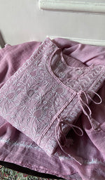 将图像加载到图库查看器中, Women's Lucknowi Handcrafted Kota Cotton Chikankari Semi Stitched Kurta And Dupatta Set - HONC0318329