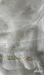 将图像加载到图库查看器中, Women's Lakhnavi Handcrafted Pure Organza Chikankari Unstitched Kurta And Dupatta Set- HONC0283105