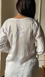Load image into Gallery viewer, Women's Lakhnavi Handcrafted Modal Cotton Chikankari Short Kurta And Plazzo Set - HONC0290872