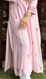 将图像加载到图库查看器中, Women's Lucknowi Handcrafted Modal Cotton Chikankari Kurti - HONC0232108