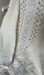 Load image into Gallery viewer, Women's Lakhnavi Handcrafted Pure Silk Georgette Chikankari Kurta And Dupatta Set- HONC0270340
