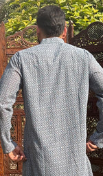 Load image into Gallery viewer, Men's Faux-Georgette Hakoba Kurta - HONC0261838