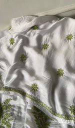 Load image into Gallery viewer, Women's Lakhnavi Handcrafted Modal Cotton Unstitched Kurta And Dupatta Set - HONC0334632