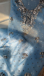 将图像加载到图库查看器中, Marifa Women's Lakhnavi Handcrafted Pure Organza Chikankari Unstitched Kurta And Dupatta Set- HONC0301642