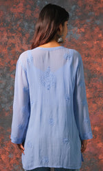 Load image into Gallery viewer, Women's Lucknowi Handcrafted Viscose Georgette Chikankari Top - HONC0327547
