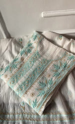 将图像加载到图库查看器中, Women's Lakhnavi Handcrafted Mul Chanderi Semi - stitched Kurta And Dupatta Set- HONC0314872