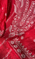 Load image into Gallery viewer, Women's Lakhnavi Handcrafted Mul Chanderi Semi - Stitched Anarkali And Dupatta Set- HONC0300027