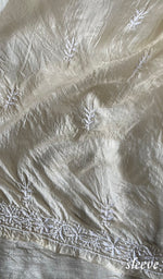 Load image into Gallery viewer, Women's Lakhnavi Handcrafted Tussar Silk Chikankari Kurta And Dupatta Set - HONC0256812